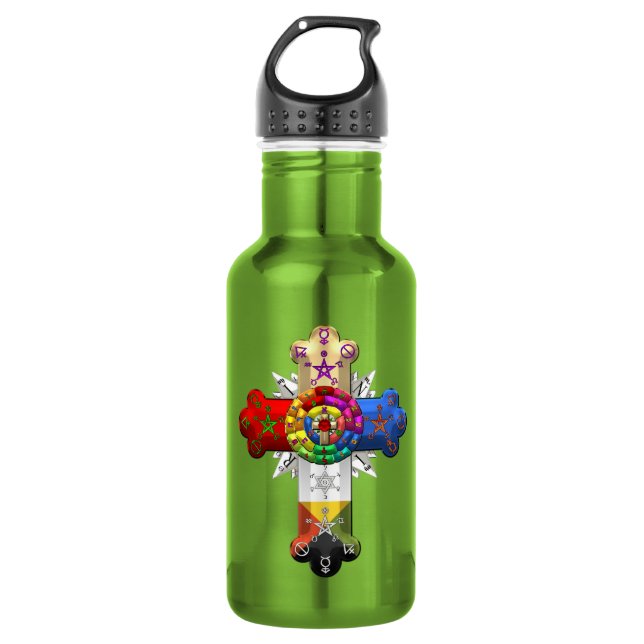 [200] Rosy Cross (Rose Croix) 532 Ml Water Bottle (Front)
