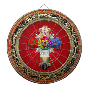 [200] Rosy Cross (Rose Croix) on Red & Gold Dartboard