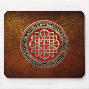 [200] Sacred Celtic Gold Knot Cross Mouse Pad