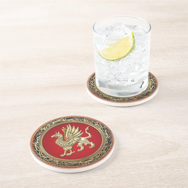 [200] Sacred Gold Griffin Coaster (Side)