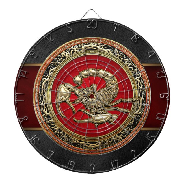[200] Sacred Golden Scorpion on Red Dartboard (Front)