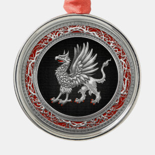 [200] Sacred Silver Griffin Metal Tree Decoration