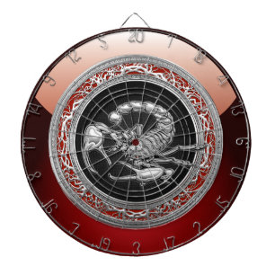 [200] Sacred Silver Scorpion on Black Dartboard