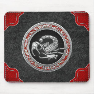 [200] Sacred Silver Scorpion on Black Mouse Pad