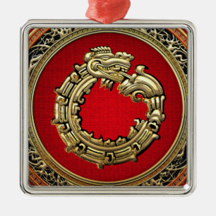 [200] Serpent God Quetzalcoatl [Gold] Metal Tree Decoration