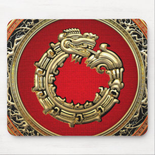 [200] Serpent God Quetzalcoatl [Gold] Mouse Pad