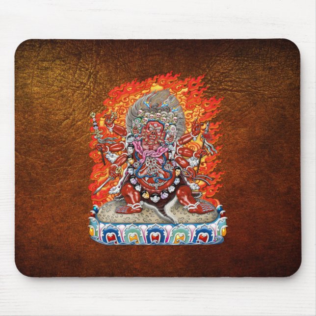 [200] Tibetan Thangka  - Wrathful Deity Hayagriva Mouse Pad (Front)