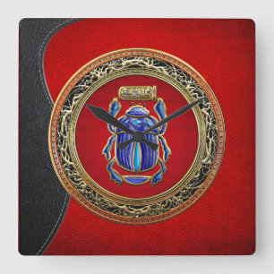 [200] Treasure Trove: Ancient Egyptian Scarab Square Wall Clock