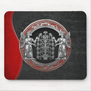[200] Two Silver Ninurtas with Tree of Life Mouse Pad