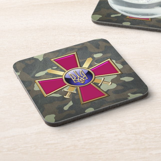 [200] Ukrainian Ground Forces Emblem Coaster (Left Side)