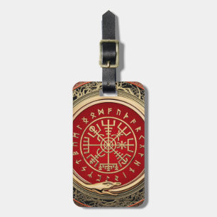 [200] Vegvisir - Viking Gold Magic Runic Compass Luggage Tag