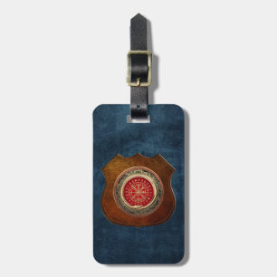 [200] Vegvisir - Viking Gold Magic Runic Compass Luggage Tag