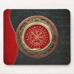 [200] Vegvisir - Viking Gold Magic Runic Compass Mouse Pad