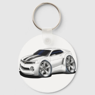 2010-11 Camaro White-Black Car Key Ring