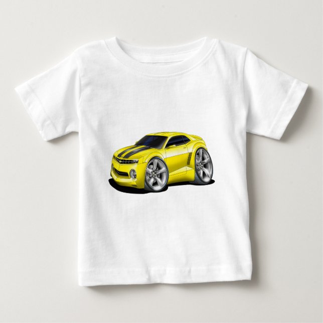 2010-11 Camaro Yellow-Black Car Baby T-Shirt (Front)