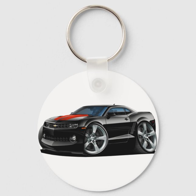 2010-12 Camaro Black-Red Car Key Ring (Front)