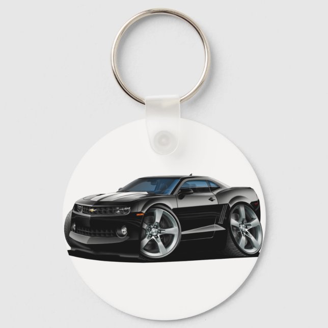 2010-12 Camaro Black-White Car Key Ring (Front)