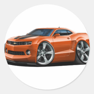 2010-12 Camaro Orange-Black Car Classic Round Sticker