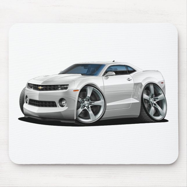 2010-12 Camaro White Car Mouse Pad (Front)