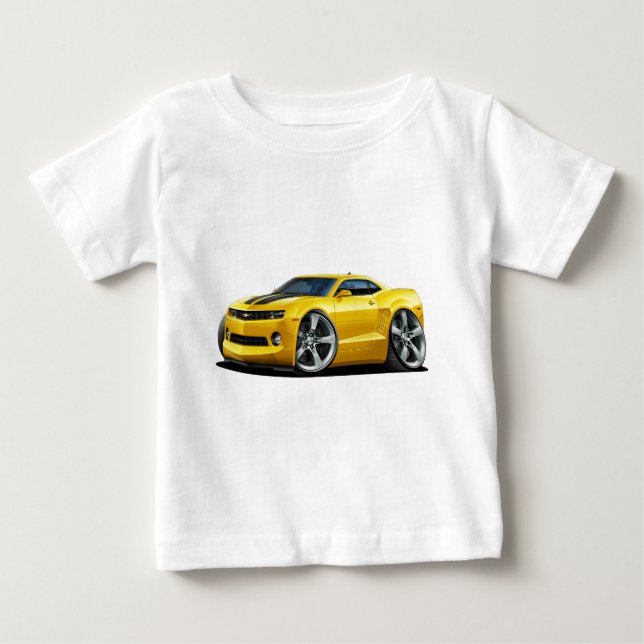 2010-12 Camaro Yellow-Black Car Baby T-Shirt (Front)