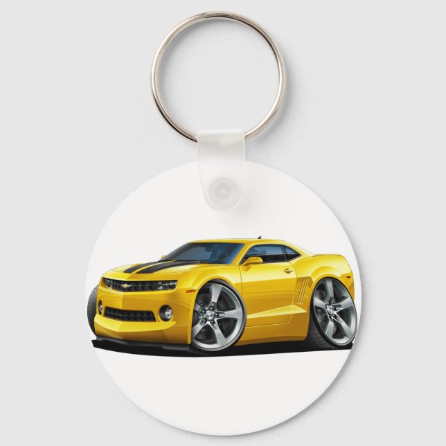 2010-12 Camaro Yellow-Black Car Key Ring (Front)