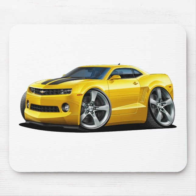 2010-12 Camaro Yellow-Black Car Mouse Pad (Front)