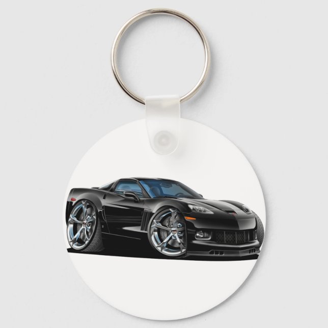 2010-12 Corvette Black Car Key Ring (Front)