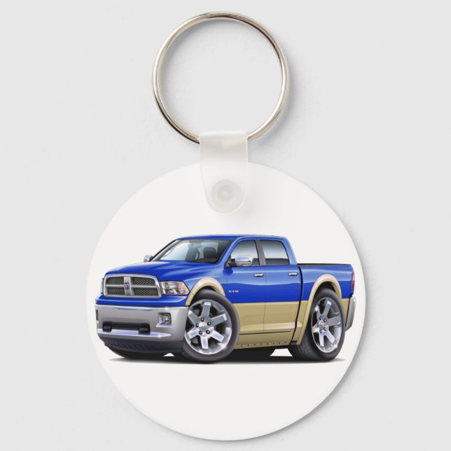 2010-12 Ram Dual Blue-Tan Truck Key Ring (Front)