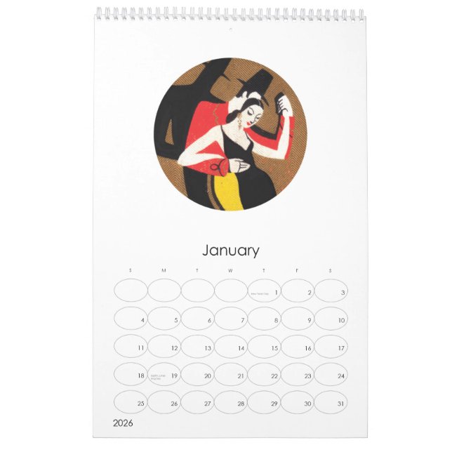 2010-2011 ART DECO CALENDAR (Jan 2026)