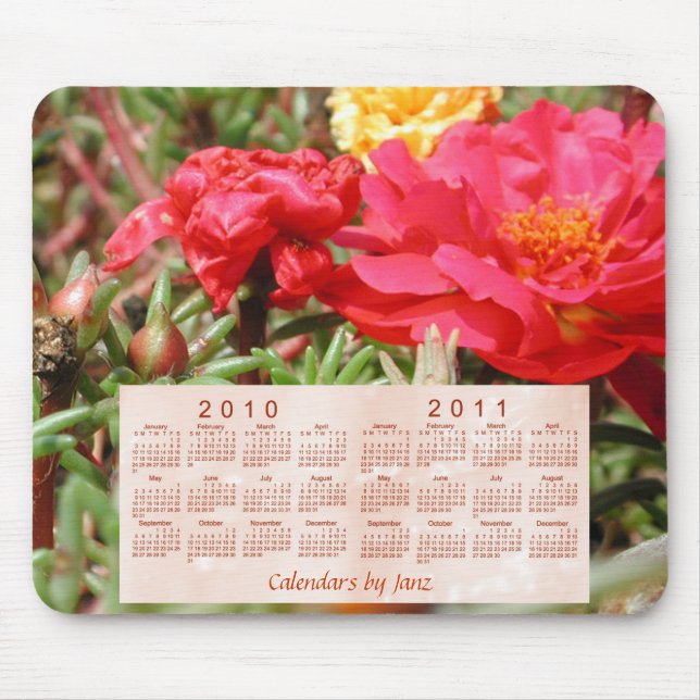 2010-2011 Floral Calendar Mouse Pad (Front)