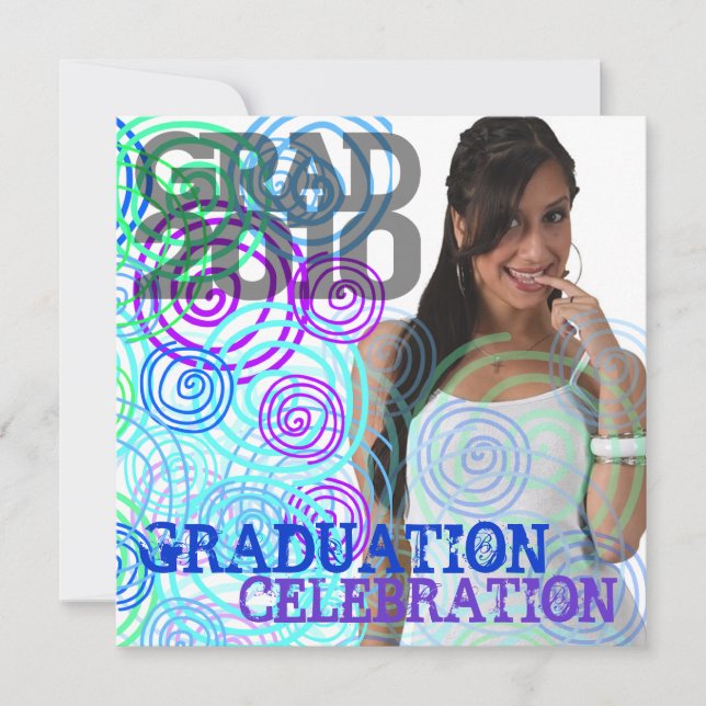 2010 Add Photo Graduation Party Coral Invitation (Front)