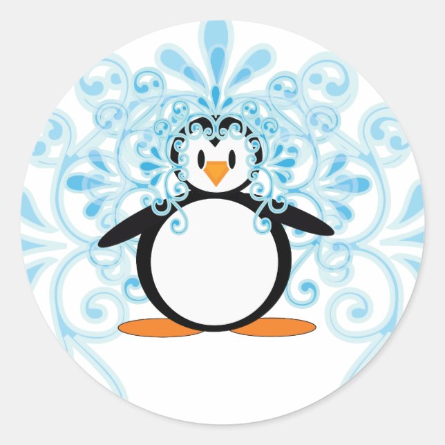 2010 Beautiful Bride Penguin Classic Round Sticker (Front)