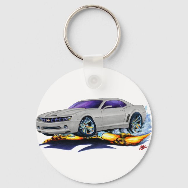 2010 Camaro Silver Car Key Ring (Front)