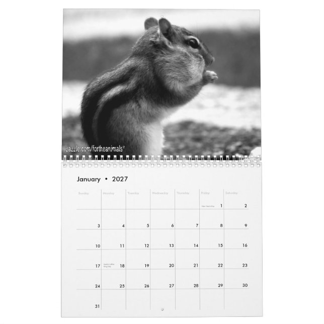 2010 Chipmunk Calendar (Jan 2027)