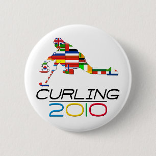2010: Curling 6 Cm Round Badge