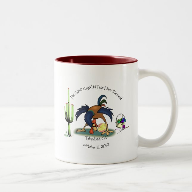 2010 FIber Retreat, Because once was just ... Two-Tone Coffee Mug (Right)