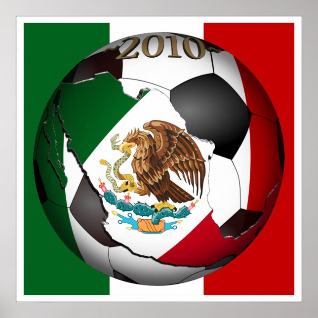 2010 Soccer Ball - Mexico Poster (Front)