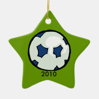 2010 Soccer ball star Ceramic Ornament