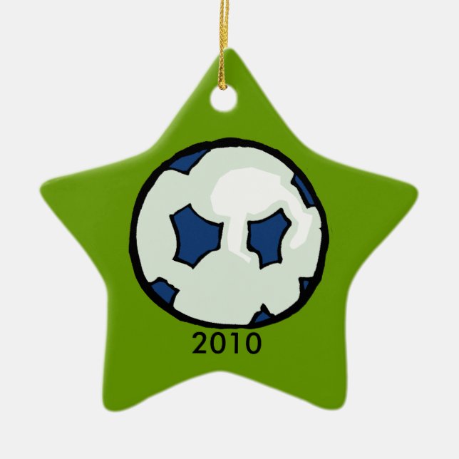 2010 Soccer ball star Ceramic Ornament (Front)