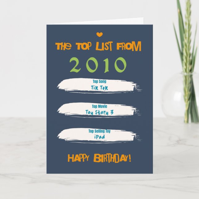 2010 Top List Birthday Card (Front)