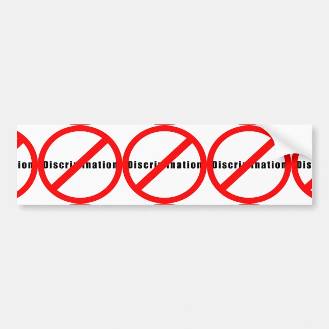 20110 NO DISCRIMINATION EQUALITY INTERRACIAL RELAT BUMPER STICKER (Front)