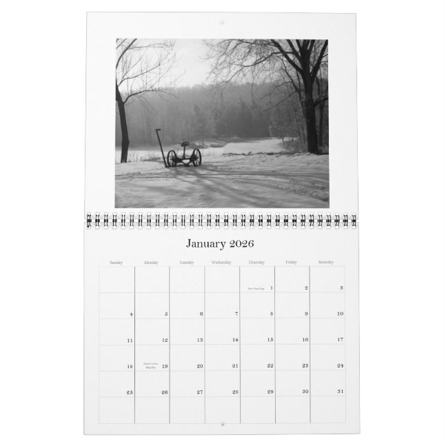 2011 Black and White Calendar (Jan 2026)