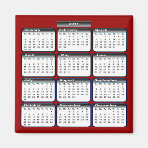 2011 Black Calendar Magnet