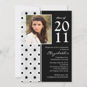 2011 Black & White Photo Graduation Invitation