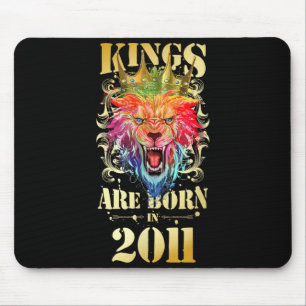 2011 Born King Crown Lion Birthday Quote Mouse Pad