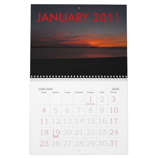 2011 CALENDER  OF SUNRISE PICTURES CALENDAR (Jan 2026)