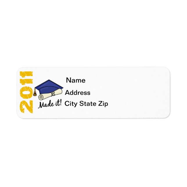 2011 Graduation Cap Return Address Label (Front)