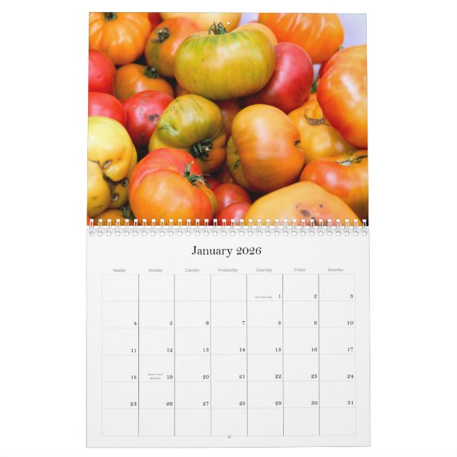 2011 Healthy Food Calendar (Jan 2026)
