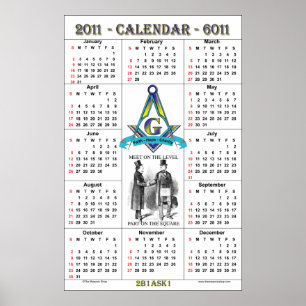 2011 Masonic Calendar Poster