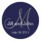 2011 Monogram Wedding Names Save Date Navy Sticker